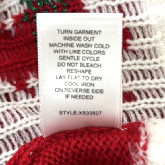 33 Degrees Cardigan Ugly Christmas Sweater w/ Christmas trees & spangles Large - Picture 16 of 16